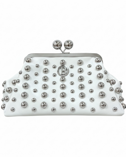 BO01779 CLUTCH CON BORCHIE BIANCO
