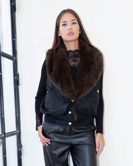 GIL0363 GILET REVERSIBILE NERO