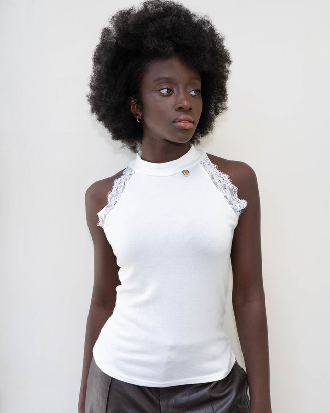 MAG8154 MAGLIA CON PIZZO PANNA