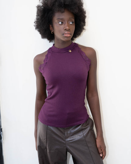 MAG8154 MAGLIA CON PIZZO BORDEAUX