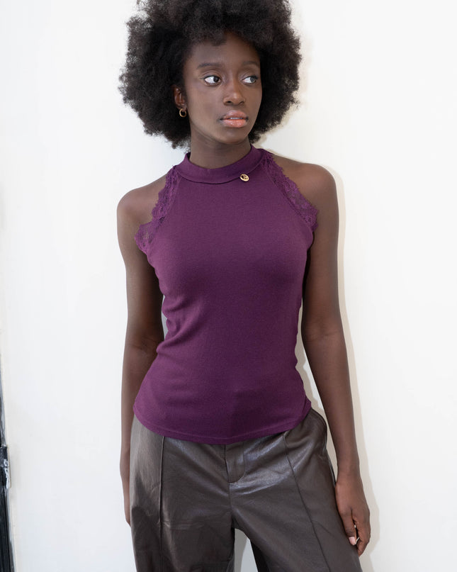 MAG8154 MAGLIA CON PIZZO BORDEAUX