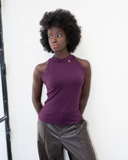 MAG8154 MAGLIA CON PIZZO BORDEAUX