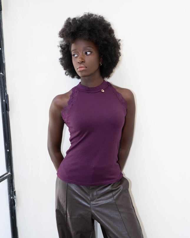 MAG8154 MAGLIA CON PIZZO BORDEAUX