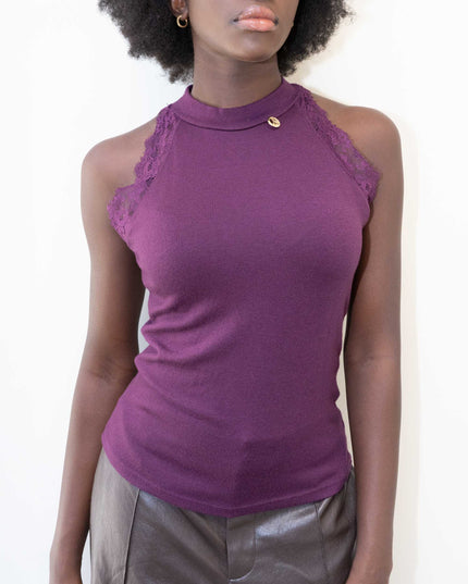 MAG8154 MAGLIA CON PIZZO BORDEAUX