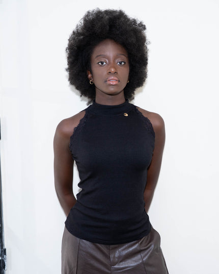 MAG8154 MAGLIA CON PIZZO NERO