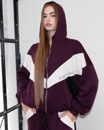 COM1299 COMPLETO TUTA TRICOLORE BORDEAUX
