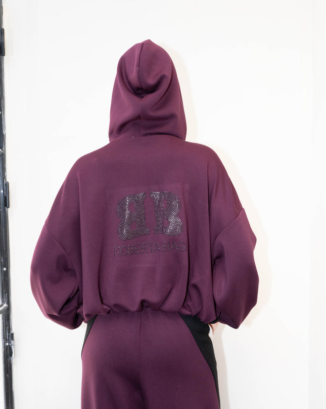 COM1299 COMPLETO TUTA TRICOLORE BORDEAUX