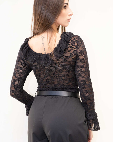 MAG8163 MAGLIA IN MACRAME NERO