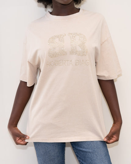 MAG8150 T-SHIRT CON BORCHIE BEIGE