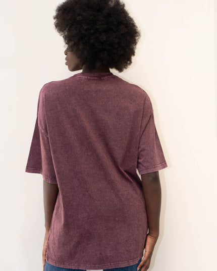 MAG8150 T-SHIRT CON BORCHIE BORDEAUX