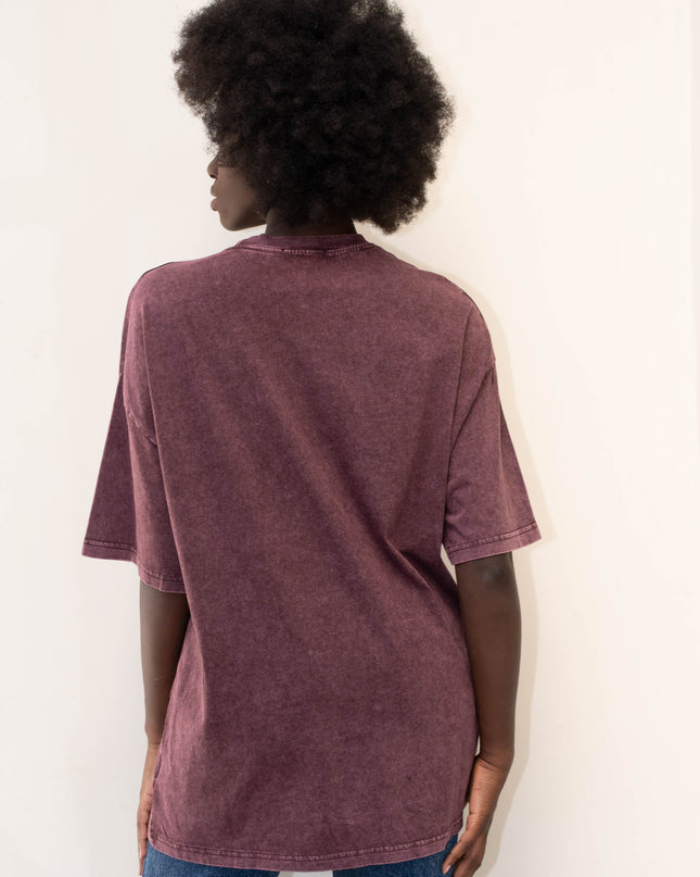 MAG8150 T-SHIRT CON BORCHIE BORDEAUX