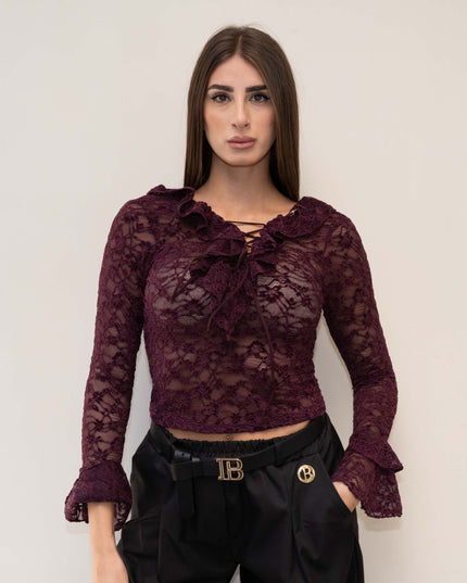 MAG8163 MAGLIA IN MACRAME VINO