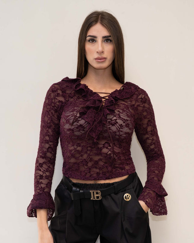 MAG8163 MAGLIA IN MACRAME VINO