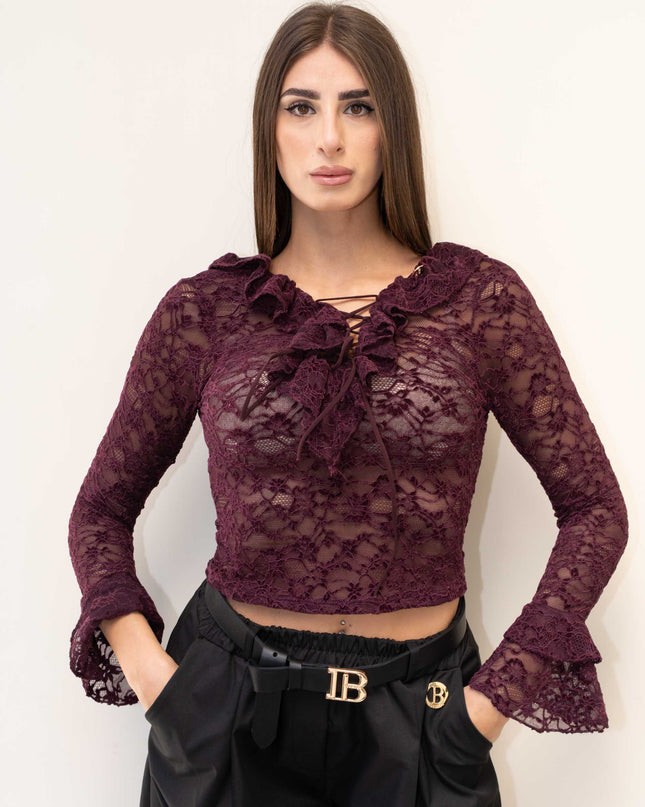 MAG8163 MAGLIA IN MACRAME VINO