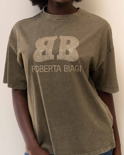 MAG8150 T-SHIRT CON BORCHIE VERDE
