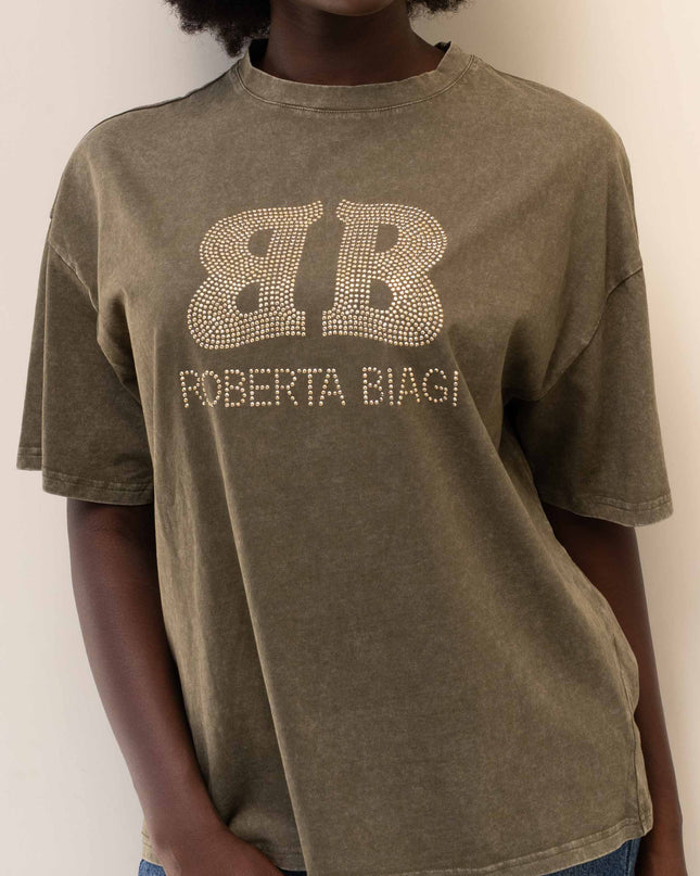 MAG8150 T-SHIRT CON BORCHIE VERDE