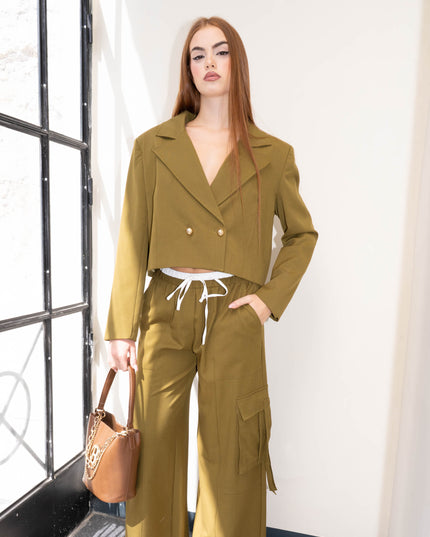 COM1308 TAILLEUR CON GIACCA CORTA VERDE
