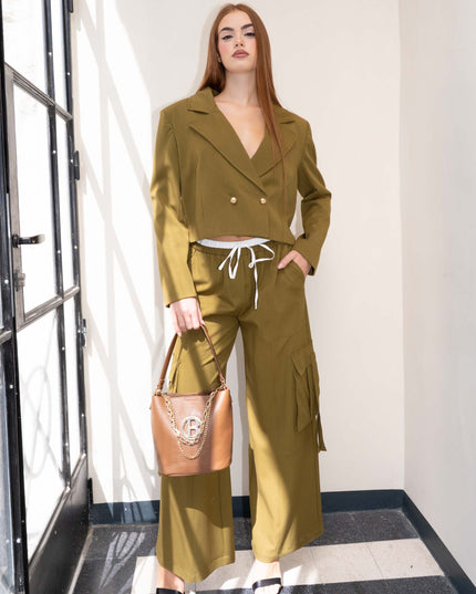 COM1308 TAILLEUR CON GIACCA CORTA VERDE