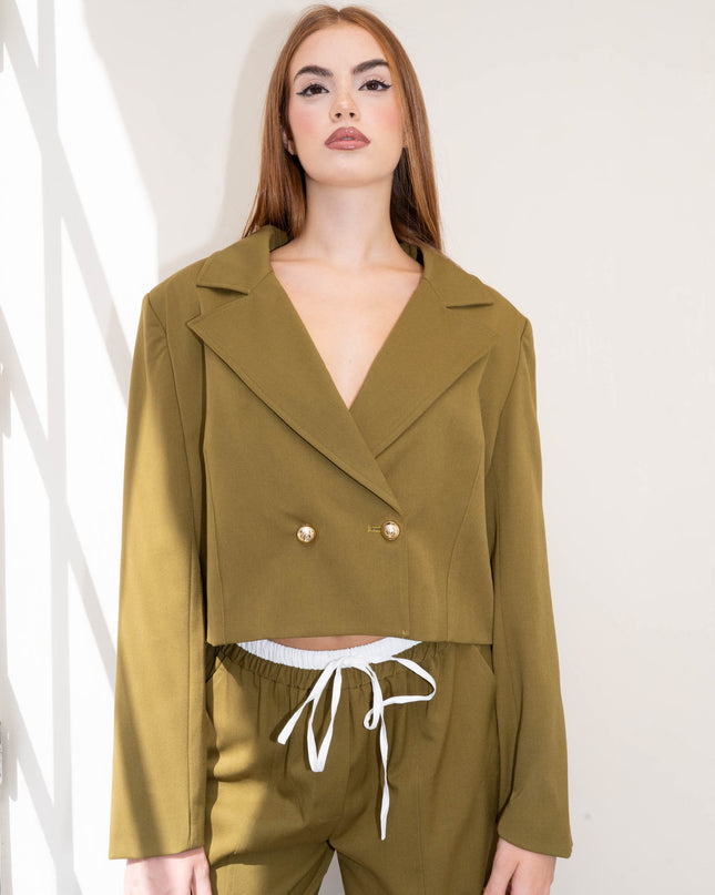 COM1308 TAILLEUR CON GIACCA CORTA VERDE