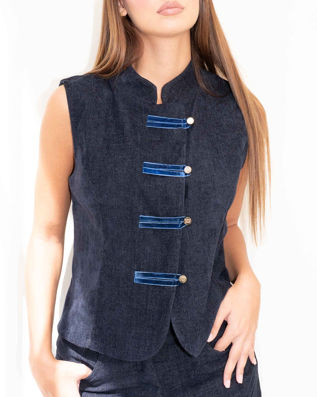 COM1306 COMPLETO IN VELLUTO BLU