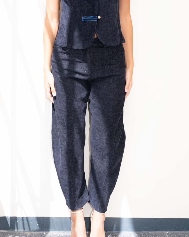 COM1306 COMPLETO IN VELLUTO BLU
