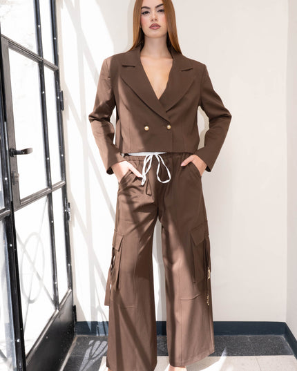 COM1308 TAILLEUR CON GIACCA CORTA MORO