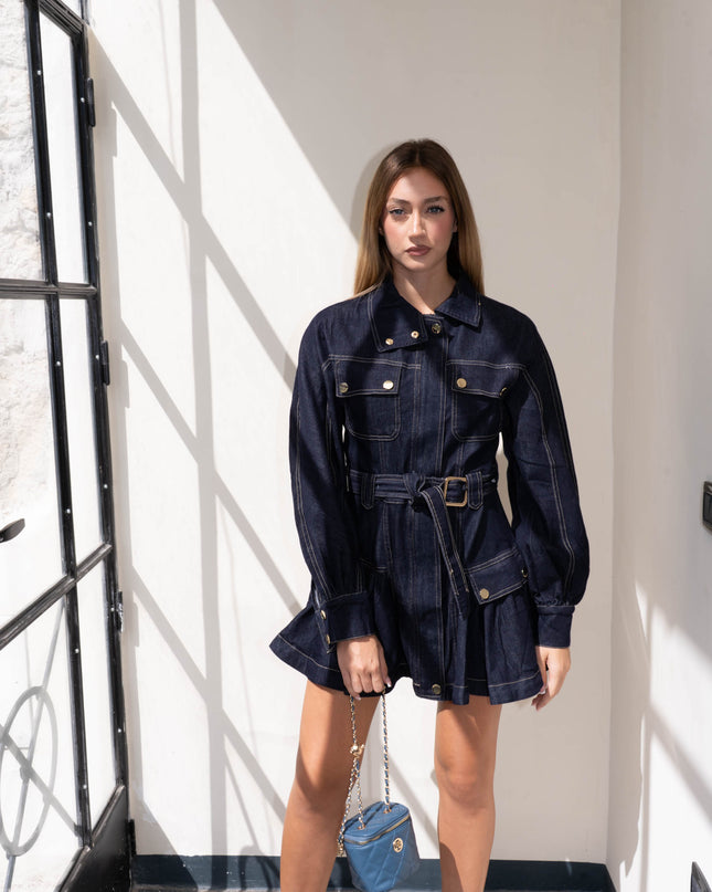 ABI3997 ABITO DENIM CON VOILANT