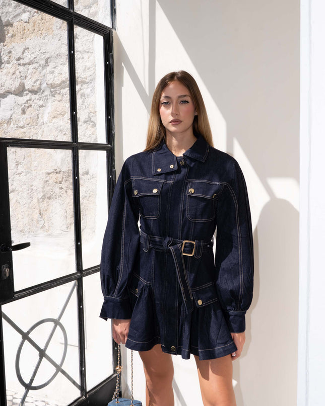 ABI3997 ABITO DENIM CON VOILANT