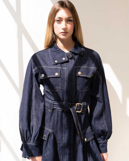 ABI3997 ABITO DENIM CON VOILANT