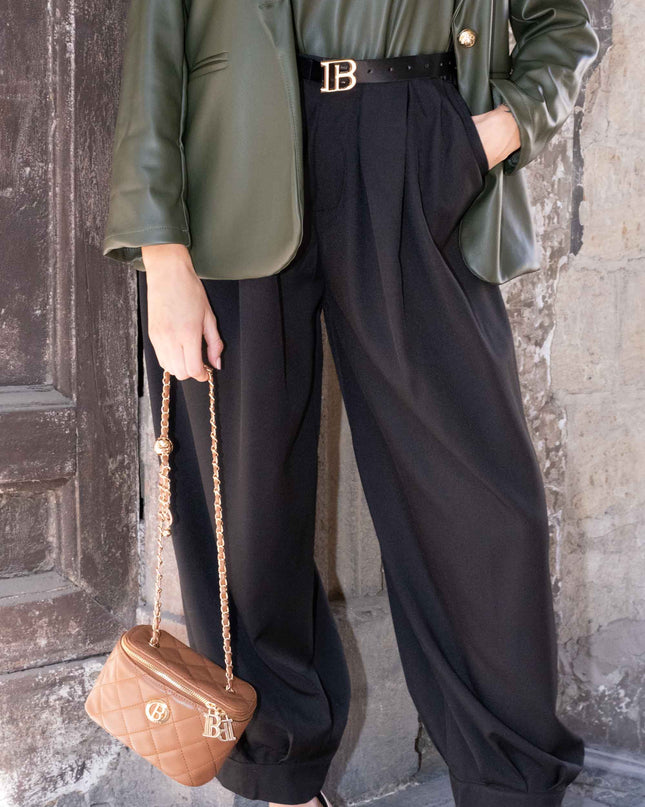 PAN4982 PANTALONE CON PENCE NERO