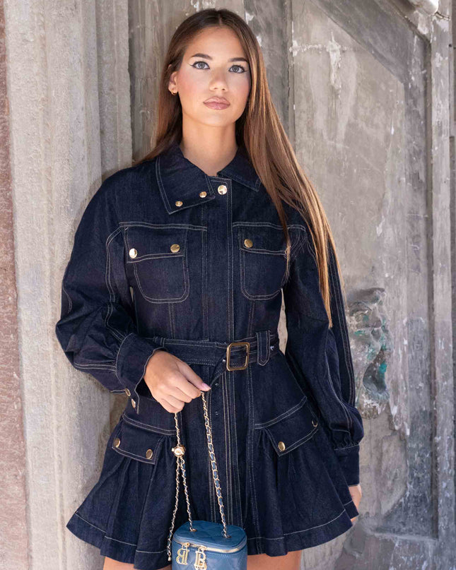 ABI3997 ABITO DENIM CON VOILANT