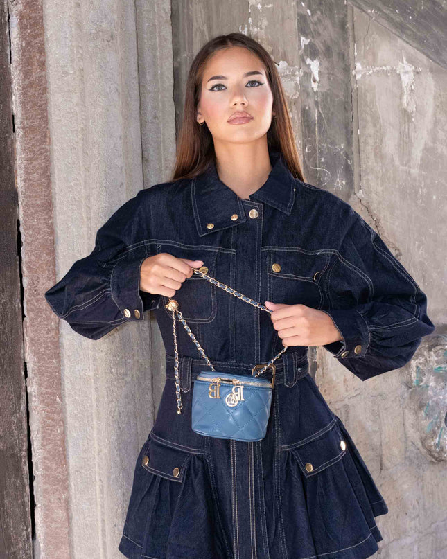 ABI3997 ABITO DENIM CON VOILANT