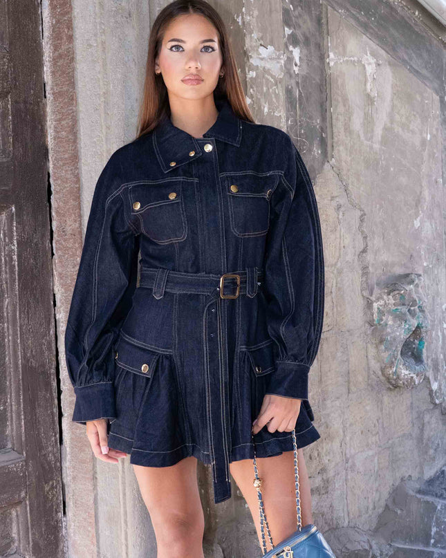 ABI3997 ABITO DENIM CON VOILANT