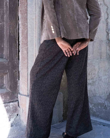 PAN5013 PANTALONE BALLON MACULATO VERDE SCURO