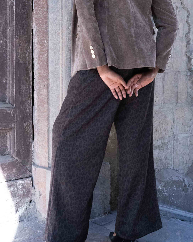 PAN5013 PANTALONE BALLON MACULATO VERDE SCURO