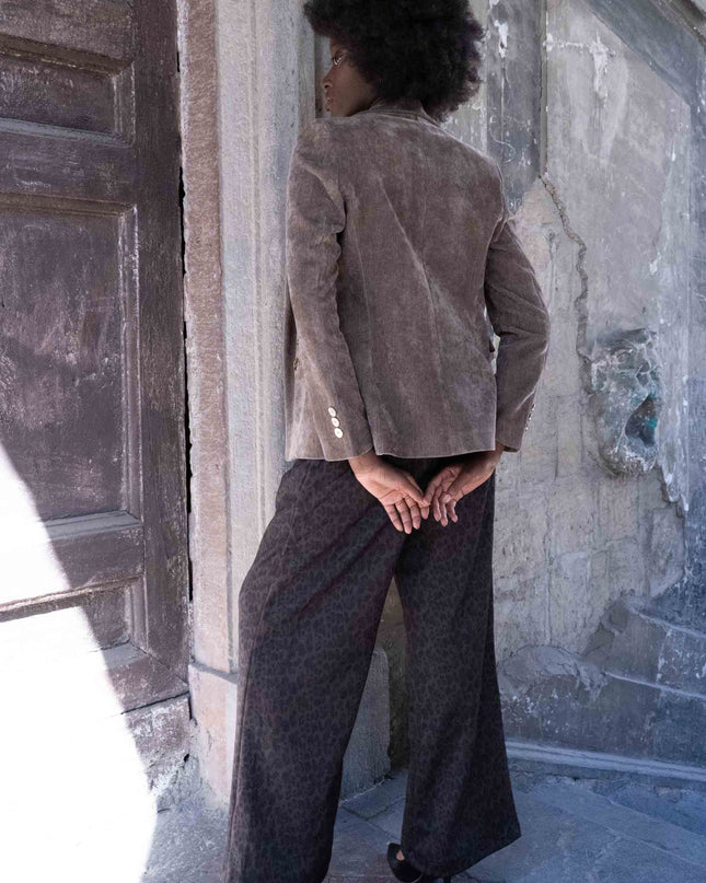 PAN5013 PANTALONE BALLON MACULATO VERDE SCURO