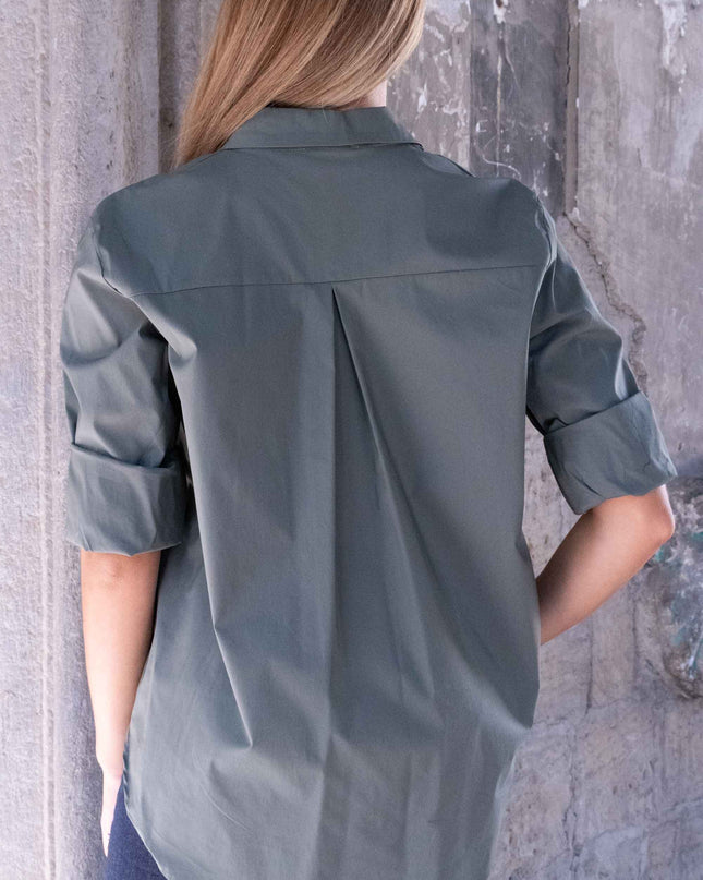 CAM1667 CAMICIA CON RICAMO BB VERDE