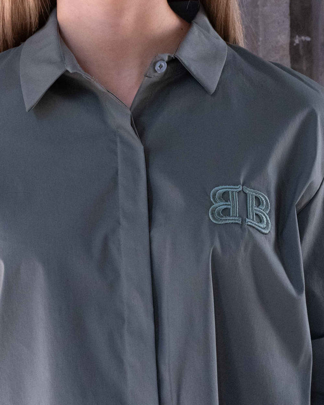 CAM1667 CAMICIA CON RICAMO BB VERDE