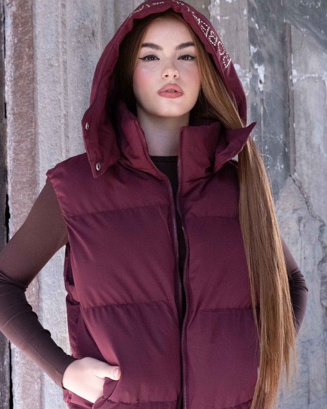 GIL0361 GILET BOMBER BORDEAUX