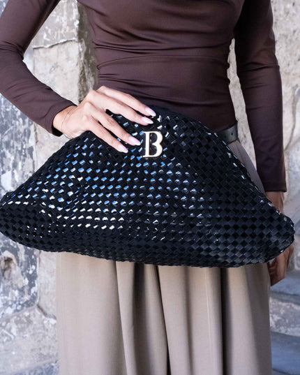BO01905 BORSA CLUTCH INTRECCIATA NERO