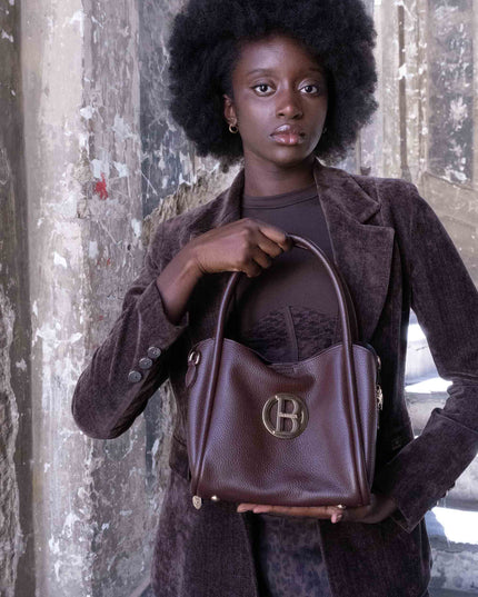 BO01914 BORSA CON LOGO TONDO MORO
