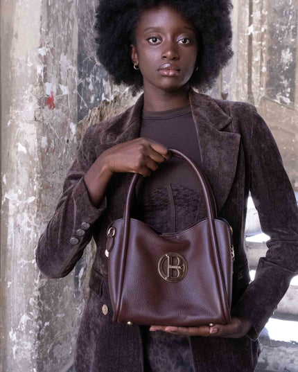 BO01914 BORSA CON LOGO TONDO MORO