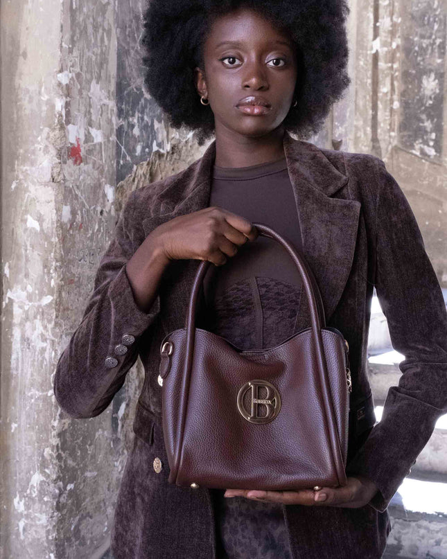 BO01914 BORSA CON LOGO TONDO MORO