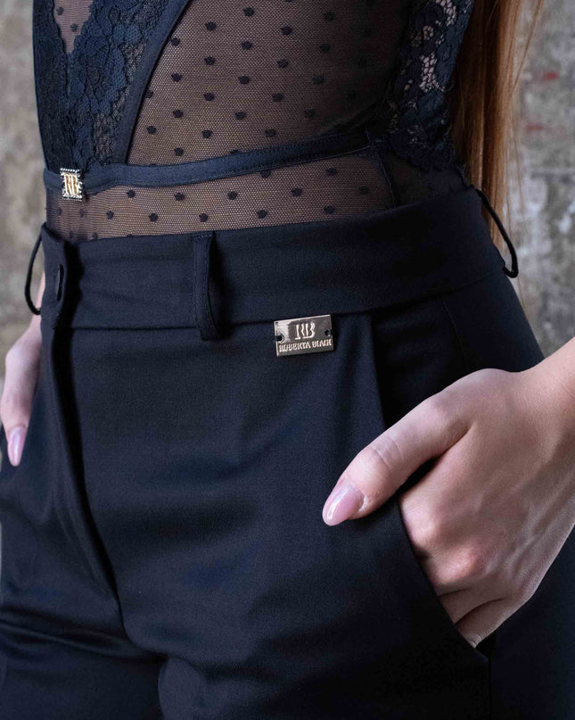 PAN5009 PANTALONE PALAZZO NERO