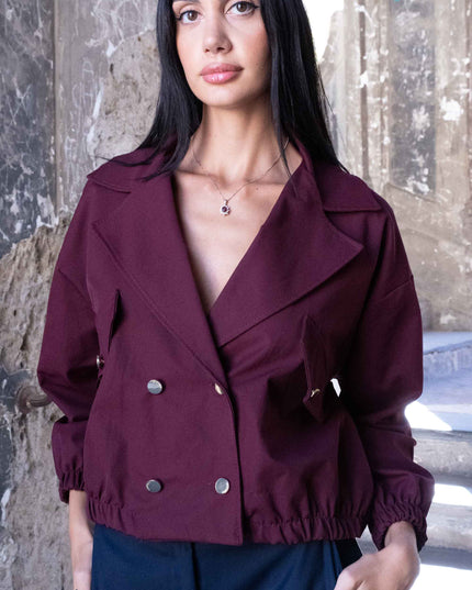 GIA1180 GIACCA CORTA DOPPIOPETTO BORDEAUX