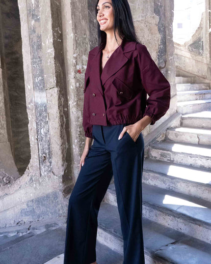 PAN5009 PANTALONE PALAZZO BLU
