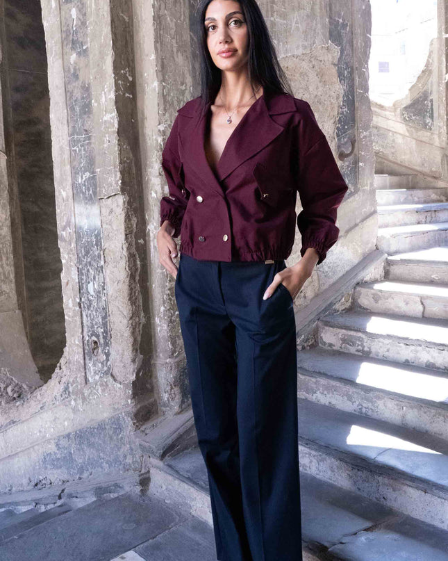 PAN5009 PANTALONE PALAZZO BLU