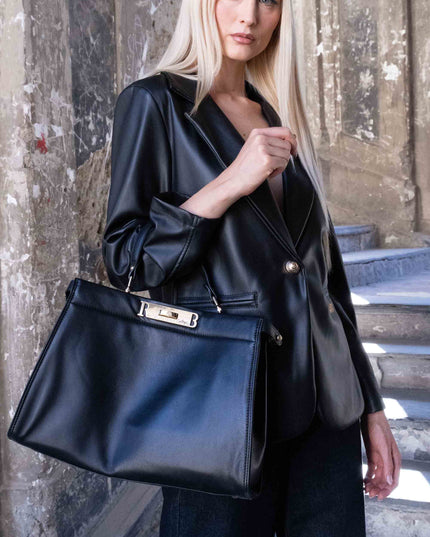 BO01886 BORSA TRAPEZIO NERO