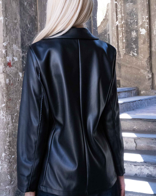 GIA1181 GIACCA ECOPELLE NERO