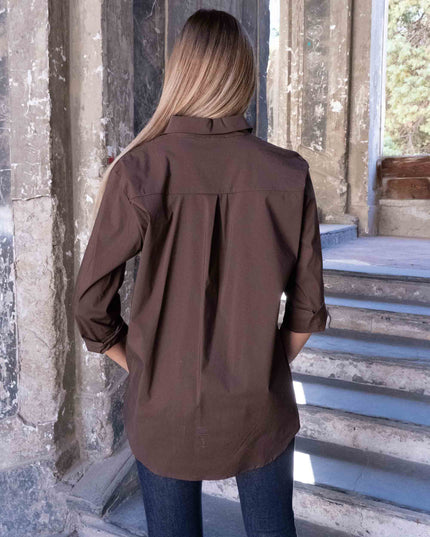 CAM1667 CAMICIA CON RICAMO BB MORO